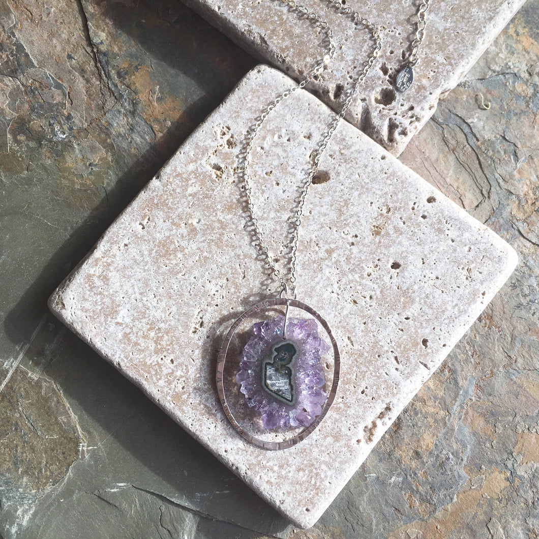 Amethyst Stalactite Sterling Silver Necklace