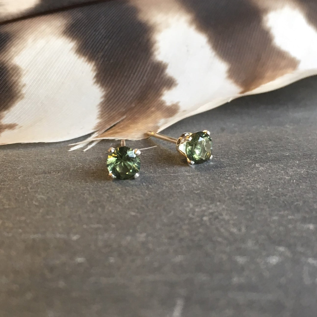 Moldavite Stud Earrings