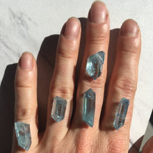 Raw Aqua Aura Quartz Crystal Ring