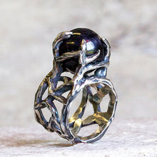 Black Star Sapphire Rustic Ring