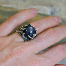 Black Star Sapphire Rustic Ring