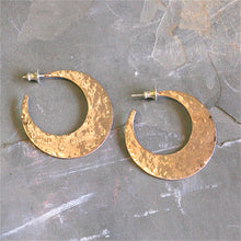 Hammered Crescent Hoops