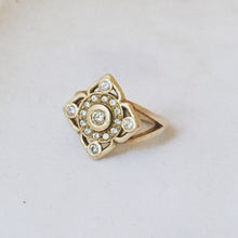 Mandala Flower Halo Diamond Engagement Ring