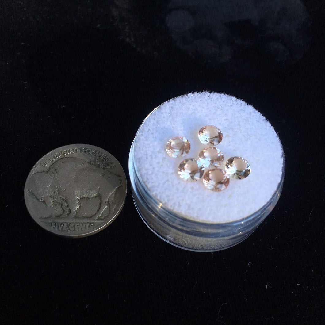 4.5mm Round Faceted Oregon Sunstone, American Mined Gemstones