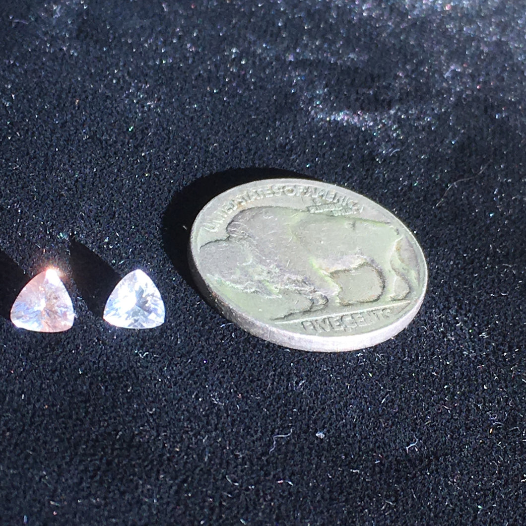 5mm Trillion Cut Faceted Oregon Sunstone, American Mined Gemstones