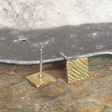 Simple Textured Square Stud Earrings