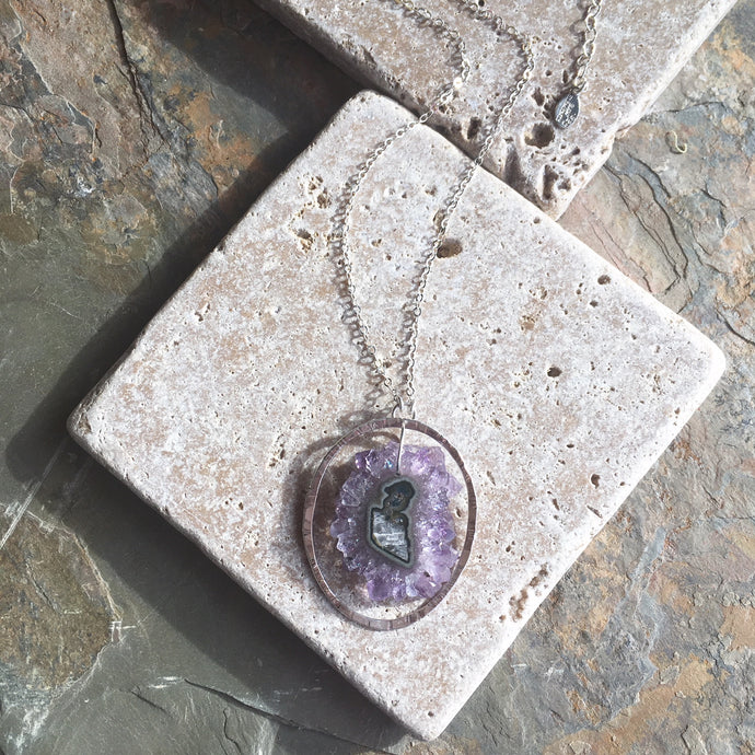 Amethyst Stalactite Sterling Silver Necklace