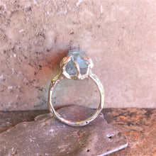 Raw Aqua Aura Quartz Crystal Ring