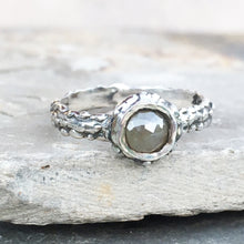 Rose Cut Diamond Barnacle Ring Size 8.5