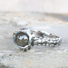 Rose Cut Diamond Barnacle Ring Size 8.5