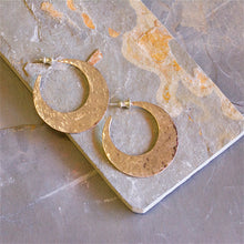 Hammered Crescent Hoops
