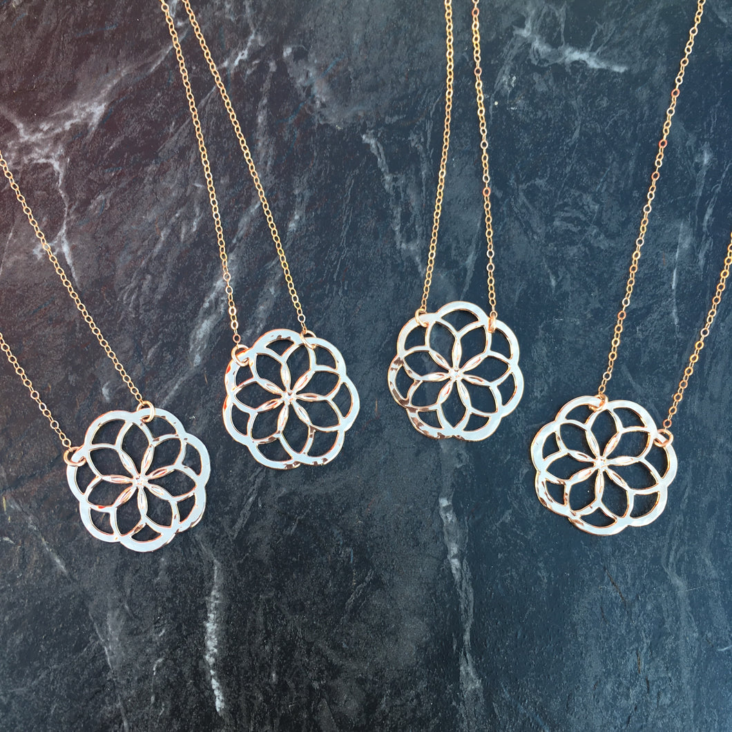 Small Flower of Life Inspired Pendant – Raw Elements Jewelry