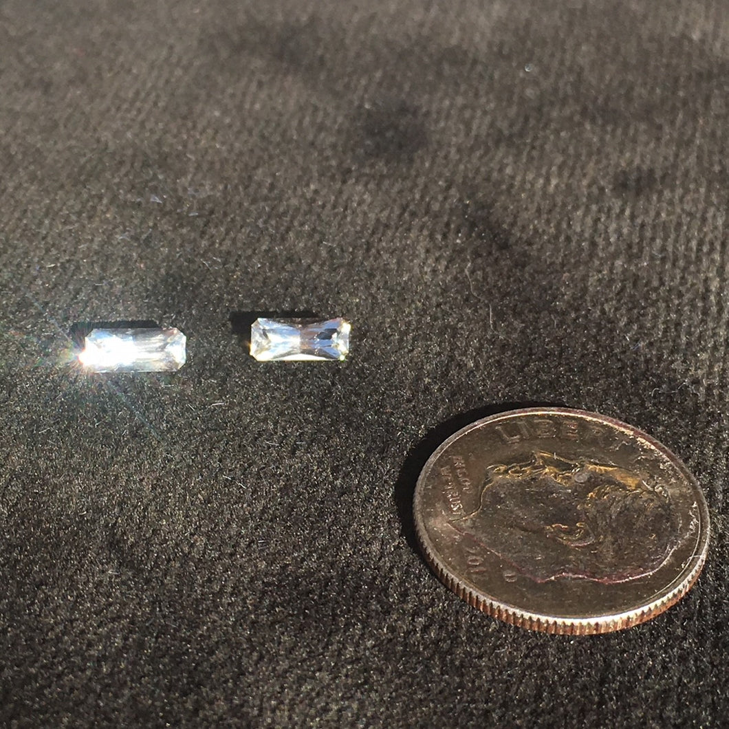6mm x 2.5mm Baguette Pair Faceted Oregon Sunstone, American Mined Gemstones