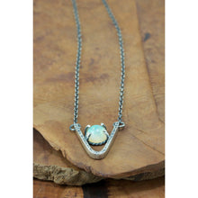 Genuine Opal and Sterling Silver Necklace