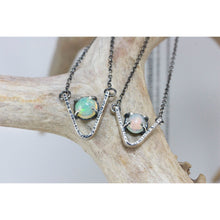 Genuine Opal and Sterling Silver Necklace