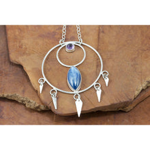 Sterling Silver Kyanite Amethyst Orbit Necklace
