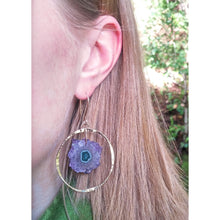 Raw Amethyst Stalactite Dangle Earrings