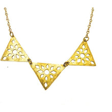 Hammered Brass Triangle Necklace