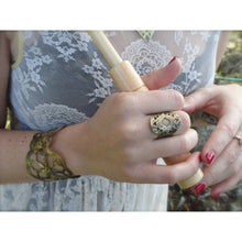 14k Gold Dipped Adjustable Sri Yantra Ring
