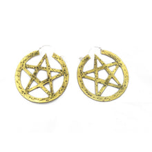 Pentagram Hoop Earring