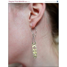 Rectangle Brass Dangle Earrings