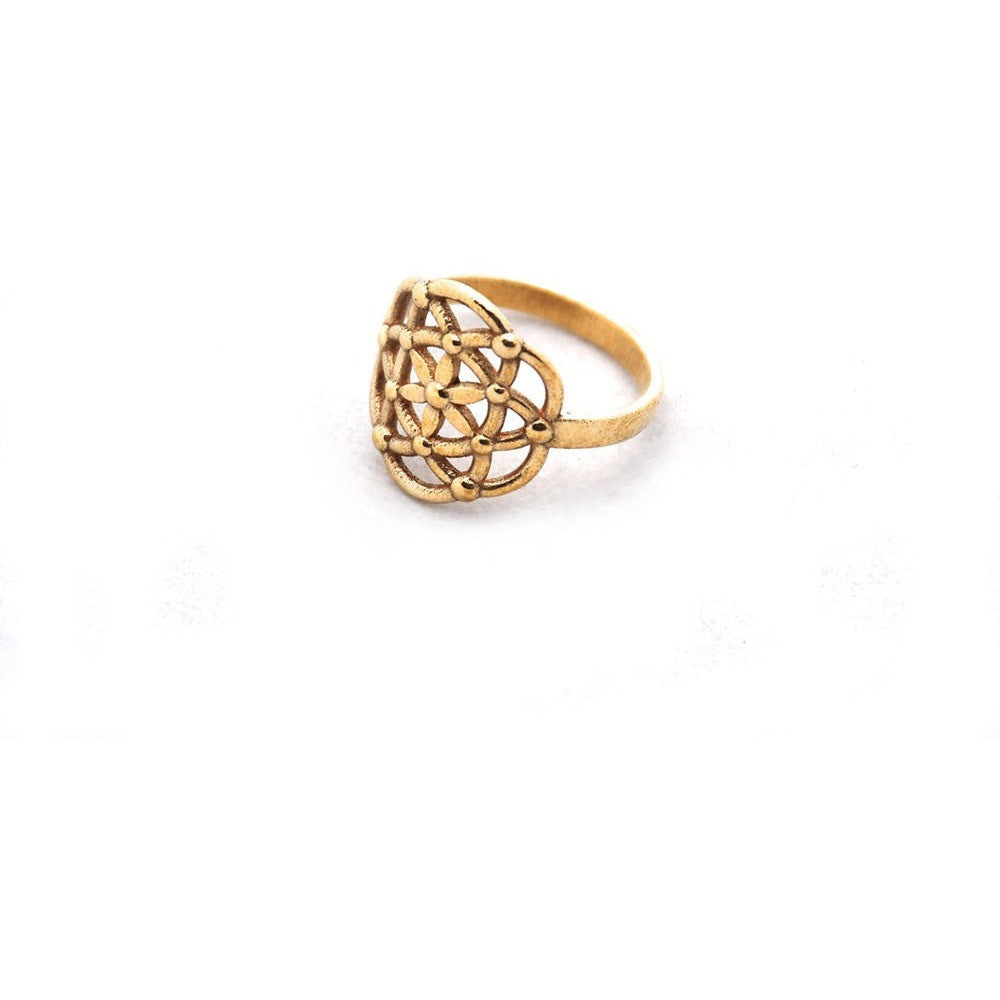 925 Sterling Silver Sacred Geometry Ring – Double Flower Of Life Design For Men & Women, Yoga & Spiritual Jewelry