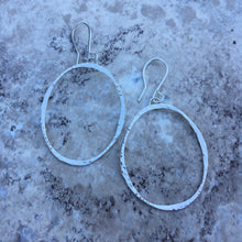 Simple Sterling Silver Hoop Dangle Earrings