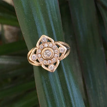 Mandala Flower Halo Diamond Engagement Ring